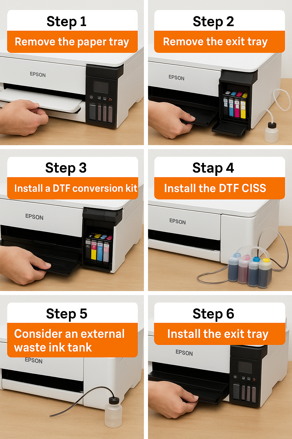 how to convert epson 8550 to dtf