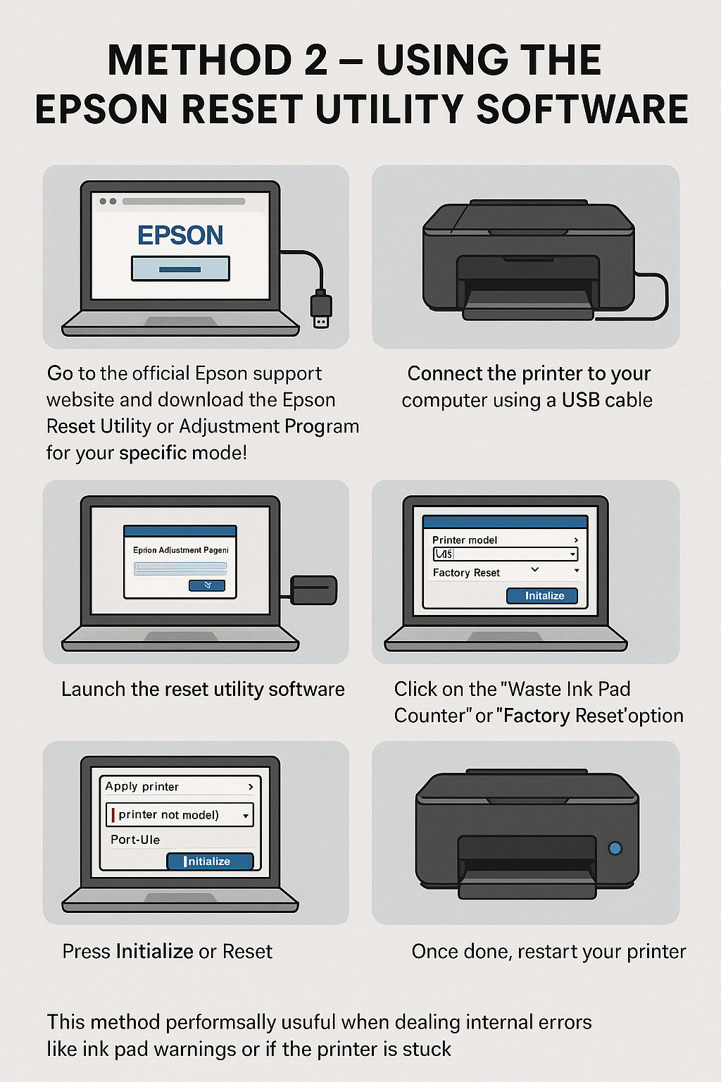 how to reset epson printer to factory settings